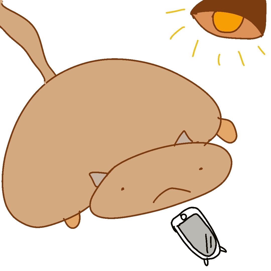 瘫瘫猫深夜刷手机手绘原稿